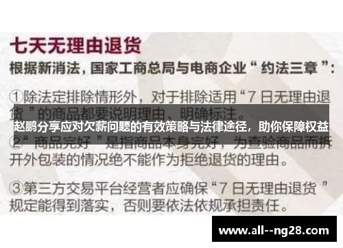 赵鹏分享应对欠薪问题的有效策略与法律途径,助你保障权益 赵鹏分享应对欠薪问题的有效策略与法律途径,助你保障权益